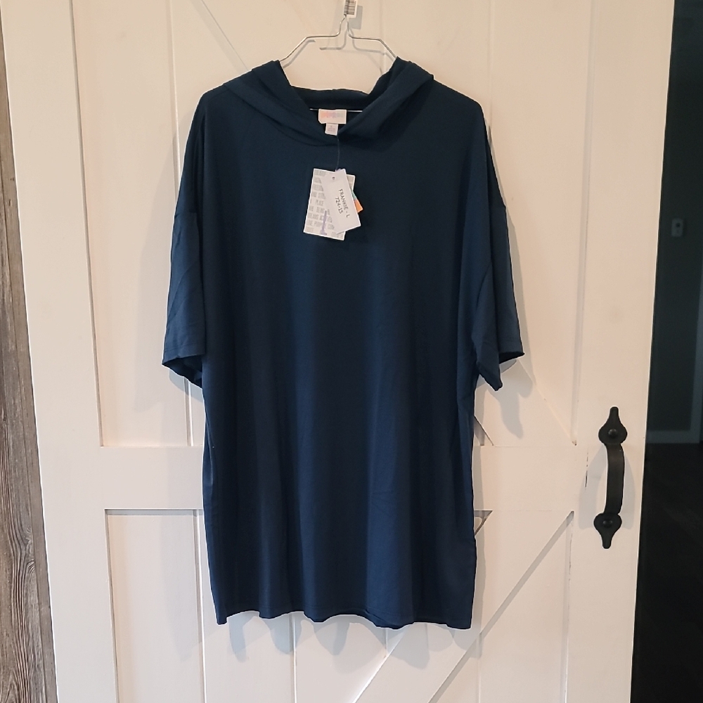 Lularoe Navy Blue Frankie Hoodie Top